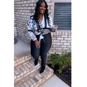 Fashion Nova silk wrap top